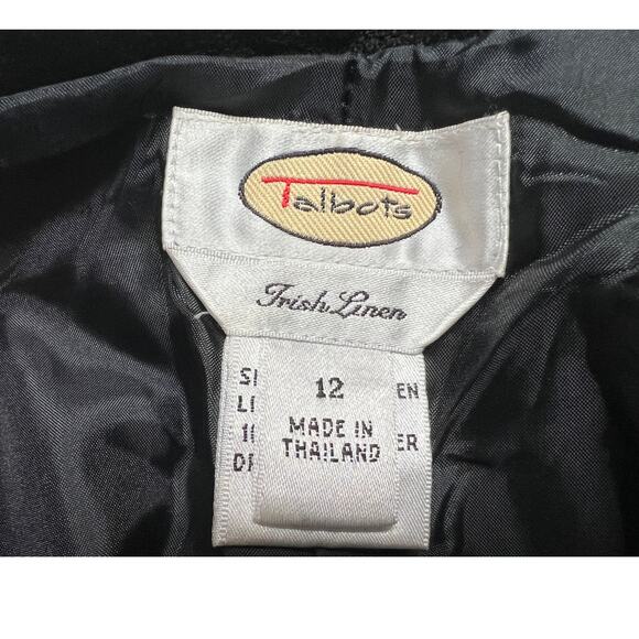 Talbots Womens Size 12 Irish 100% Linen Lined Ankle Pants Black Old Stock NWT - Picture 3 of 11